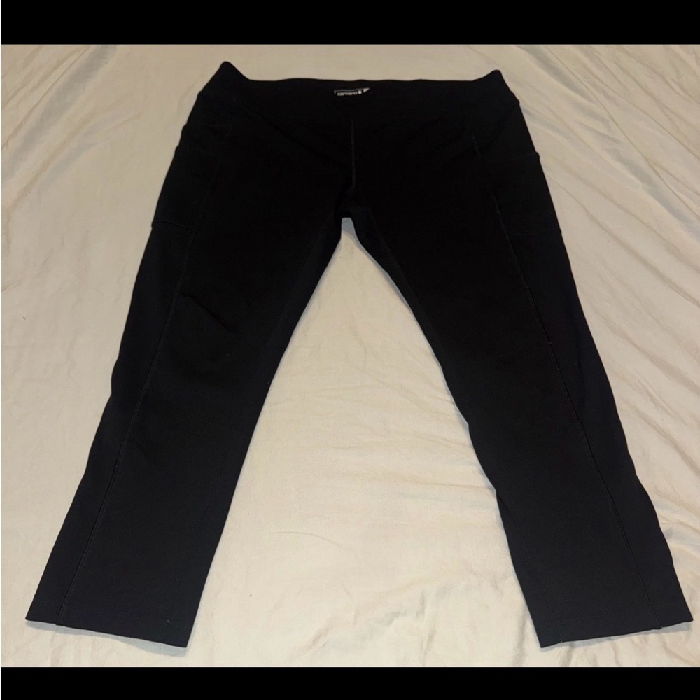 Carhartt Leggings Women's XL Blue Force Fitted Utility Black Stretch Flex Fitted